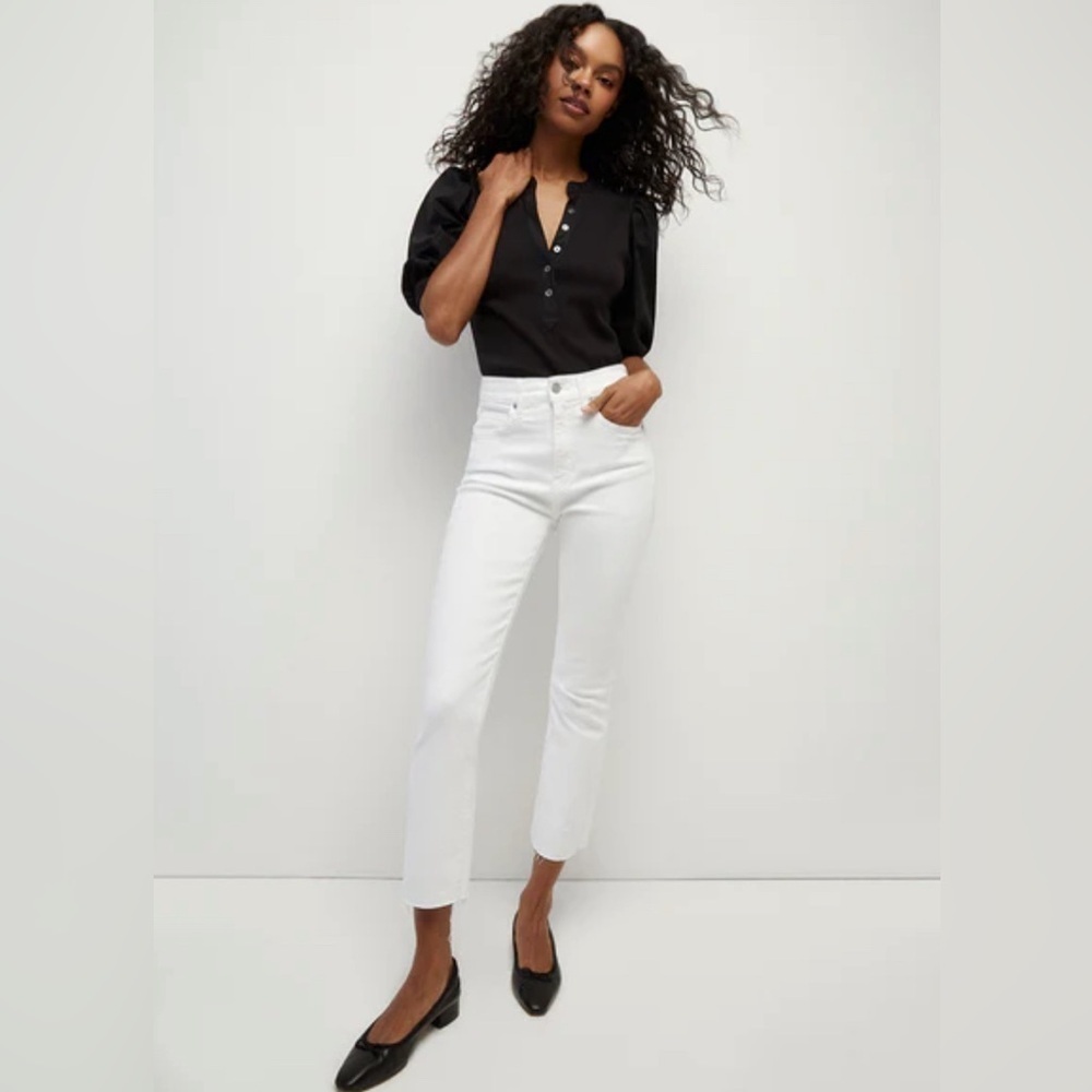 Veronica Beard Carly kick flare raw hem jean NWT